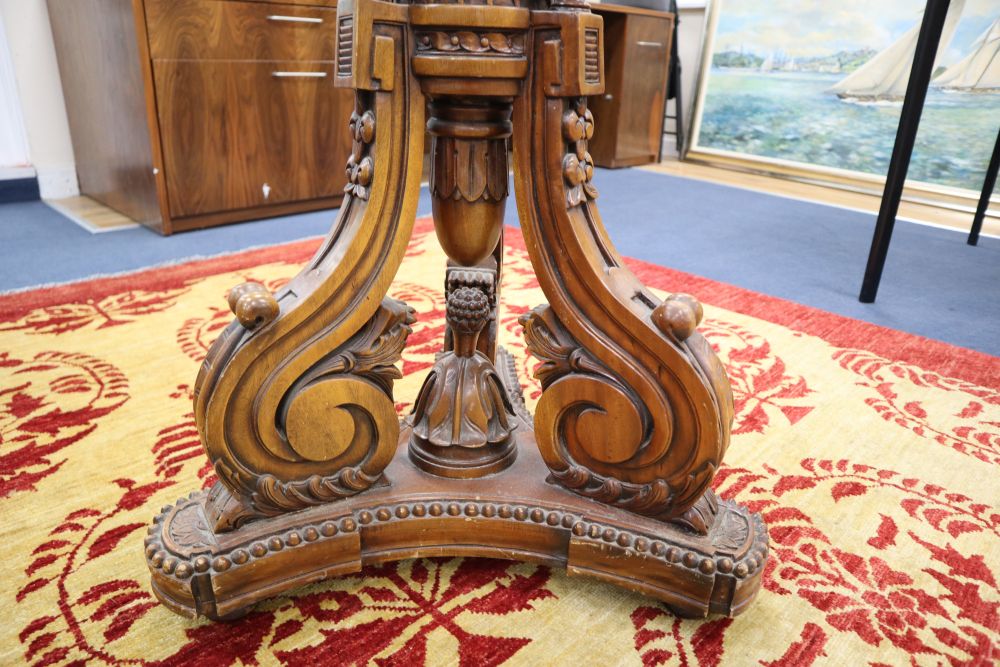 A Georgian style mahogany torchere, height 148cm